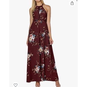 Floral halter maxi dress